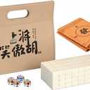 Professional Traditional Chinese Mahjong Set  - 30mm 146 Tiles Green & White Melamine with Dice Storage Case White