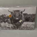 YIOZHAOFH Black and White Highland Cow Canvas Wall Art Print Cattle Pictures Wall Decor Animal Posters Artwork Framed for Bedroom Bathroom Living Room(16" L x 24" W)