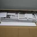 YGYQZ 53'' Tall Nightstand with Charging Station, Bedside Table with LED Lights, End Table with 4 Drawers and Storage Shelves, Night Stand with Pegboard for Bedroom, White