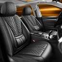 Fit RAV4 Car Seat Covers Compatible with Toyota RAV4 2013-2023 2024 2025 2026.Full Coverage Waterproof Leather,Compatible with Airbag,All - Weather Seat Cushion Protector(Full Set, Black)