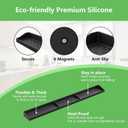 30 Inch Silicone Stove Top Shelf Magnetic for Kitchen, Strong Magnetic Heat Resistant Spice Rack Organizer for Over Stove Oven - (Black)