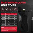 Zettum Outboard Motor Cover - 600D Full Boat Motor Cover Waterproof & Heavy Duty, Fade-Resistant Boat Engine Cover, Fit for Motor 100-140 HP, Black