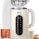 IAGREEA 8 in 1 Nut Milk Maker Machine Stainless Steel Lid BPA Free for Homemade Almond/ Oat/ Soymilk, 35 oz(1L) Almond Milk Maker with 8 Mins Self-Cleaning, 2 hrs Keep Warm, 750W Stirring Power, White