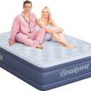 Beautyrest 17" Supreme Air Auto Shut-Off Air Mattress with Built-in SureLock Pump, Puncture-Resistant Dura-Vinyl, Raised Edge Support, Supports 650 lbs, Best for Home, Camping, Guests, Queen