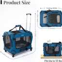 Extra Large Rolling Cat Carrier with Wheels, Soft Sided Pet Dog Carrier on Wheels for Big Cat 20lbs+ 2 Cats, Car Travel Portable XL Wheeled Bag 25"x16.5"x20.5"