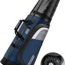 findway Golf Travel Bags for Airlines with Wheels and ABS Hard Case Top, Protect Your Clubs, Waterproof 1680D Oxford Fabric and Oversize Tank Wheels, Lightweight and Easy to Maneuver (Blue)