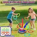 Spider 3-in-1 Rocket Launcher for Kids: 4 Cool Spider Rockets, Ring Toss Game, Musical Jump Toys with Remote Control, Outside Yard Indoor Outdoor Sports Toys for Boys Girls 3 4 5 6 7 8 9 10 Year Old