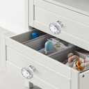 Glass Cabinet Knobs 16 Pack Crystal Vintage Knob for Kitchen Closet Dresser Cupboard Wardrobe, Clear Cabinets Hardwares Unique Decor Accessories with Screws Washers, Polished Chrome