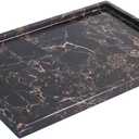 100% Natural Marble Serving Tray Luxury Calaccata Viola Marble Storage Tray for Home Decor Stone Tray for Bathroom/Kitchen/Vanity/Dresser,Plate Holder for Tissues, Candles, Towel
