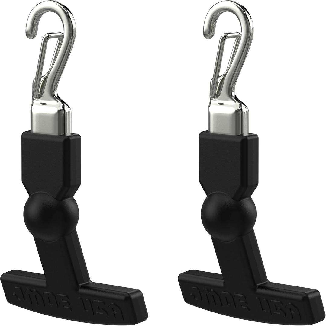 Jmoe USA Clippable Replacement T-Latch Zipper Pulls | Compatible with RTIC and Other Soft Coolers, Day Coolers, Backpack, and More | Made of Tough Rigid Plastic and Metal | 2-Pack | Universal Design