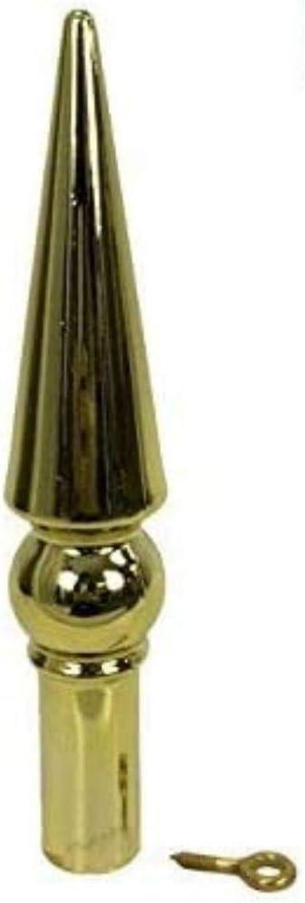 9" Gold Plastic Round Spear for Indoor or Parade Flagpole Finial Topper
