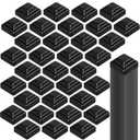 Shimeyao 50 Pcs 2 x 2'' Black Pressed Steel Post Caps for Square Steel Posts Fence Caps Topper Pressure Fit Cover for Mailbox Metal Wood Plastic Iron Deck Railing