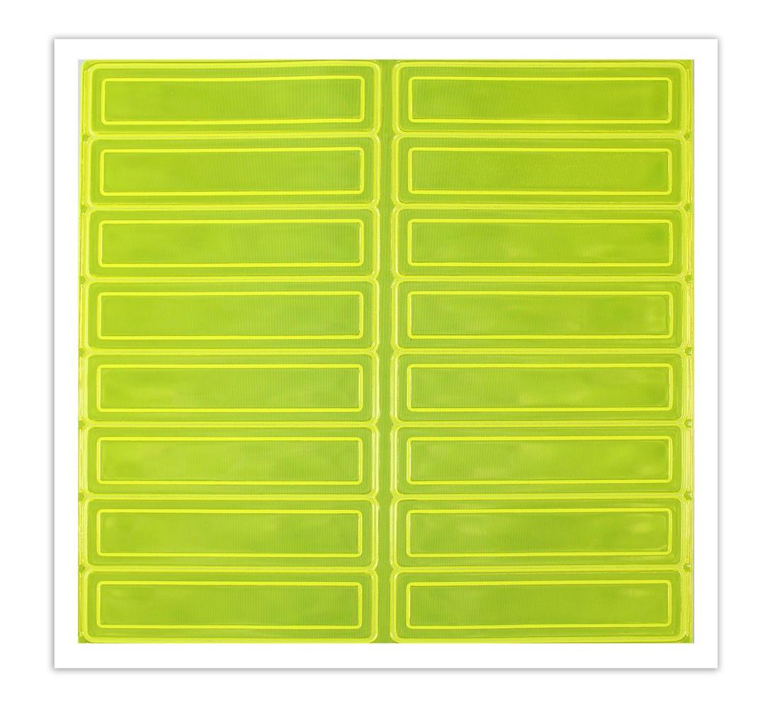 AccuformNMC NMC Lime Green Adhesive Retro-Reflective Hard Hat Helmet Stickers, 1" x 4" Strips, LHR104GNYL Green/Yellow (Pack of 16), American Made Safety Tags, Signs, and Labels, Green Yellow
