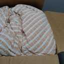 100% Cotton Comforter King Size, Soft Waffle Bedding Set, Pumpkin Brown