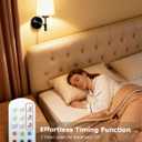SMARYONG Battery Operated Wall Sconces Set of Two, Rechargeable Wall Sconce with 5200mAh Dimmable Bulbs and Remote, Battery Powered Wireless Wall Lamp for Bedroom Living Room Bathroom Home Decor