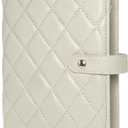 Travel Jewelry Case Organizer, Jewelry Storage Book, Velvet Ring Binder with Zipper and Clear Compartments, Removable Jewelry Pouches Bags for Earrings, Necklaces, Rings-Cream White