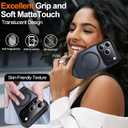 3 x MOZOTER for iPhone 17 Pro Case with Kickstand,[Compatible with MagSafe] [12FT Military Grade Protection] Slim Translucent Matte Shockproof Phone Case,6.3",Black