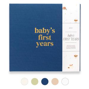 Lamare Baby First Year Book  Baby Memory Book for Girls & Boys - Baby Milestone Book from Pregnancy to Childhood  Cute Baby Book Keepsake Gift (Navy)