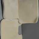 HUXMEYSON Bathroom Rugs Sets 3 Piece, Non-Slip & Quick Dry Bath Mat Set, Ultra Soft Velvet Bath Rugs for Bathroom, Toilet and Shower Floor, Cream Yellow (17"x24"+20"x32"+U Shape 20"x24")