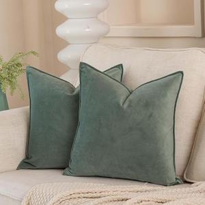 JUSPURBET 24x24 Throw Pillow Covers Set of 2 Decorative Pillow Covers for Couch Sofa Bed Cozy Velvet Cushion Covers Cases with Invisible Zipper for Living Room Home Decor