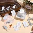 Vesici 25 Set Baptism Party Favors Bulk Includes 3 in 1 Nail Clippers Bottle Opener Keychain God Bless Nail Clippers Thank You Gift Cards Organza Bags for Baptism Party Supplies Souvenirs