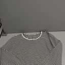 SOLY HUX Women's Plus Size Striped T Shirt Long Sleeve Crew Neck Tassel Hem Tee Casual Fall Tops Black and White Striped 4X-Large Plus