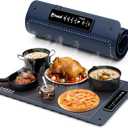 Electric Food Warming Mat - Full Surface Heating Tray with 4 Temperature Levels, Auto Shut-Off, Timer Function - Fast, Even Heating for Buffets, Parties & Everyday Use (Blue)