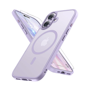Miracase Magnetic for Phone 17 Case (Compatible with MagSafe) with Screen Protector Military-Grade Protection, Anti-Fingerprint Translucent Matte Phone Cover for Phone 17 6.3 inch, Light Purple