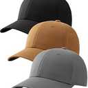 FURTALK Mens Structured Baseball Cap Adjustable Washed Cotton Golf Dad Hat Plain Classic Hats for Men, Size: Medium-Large