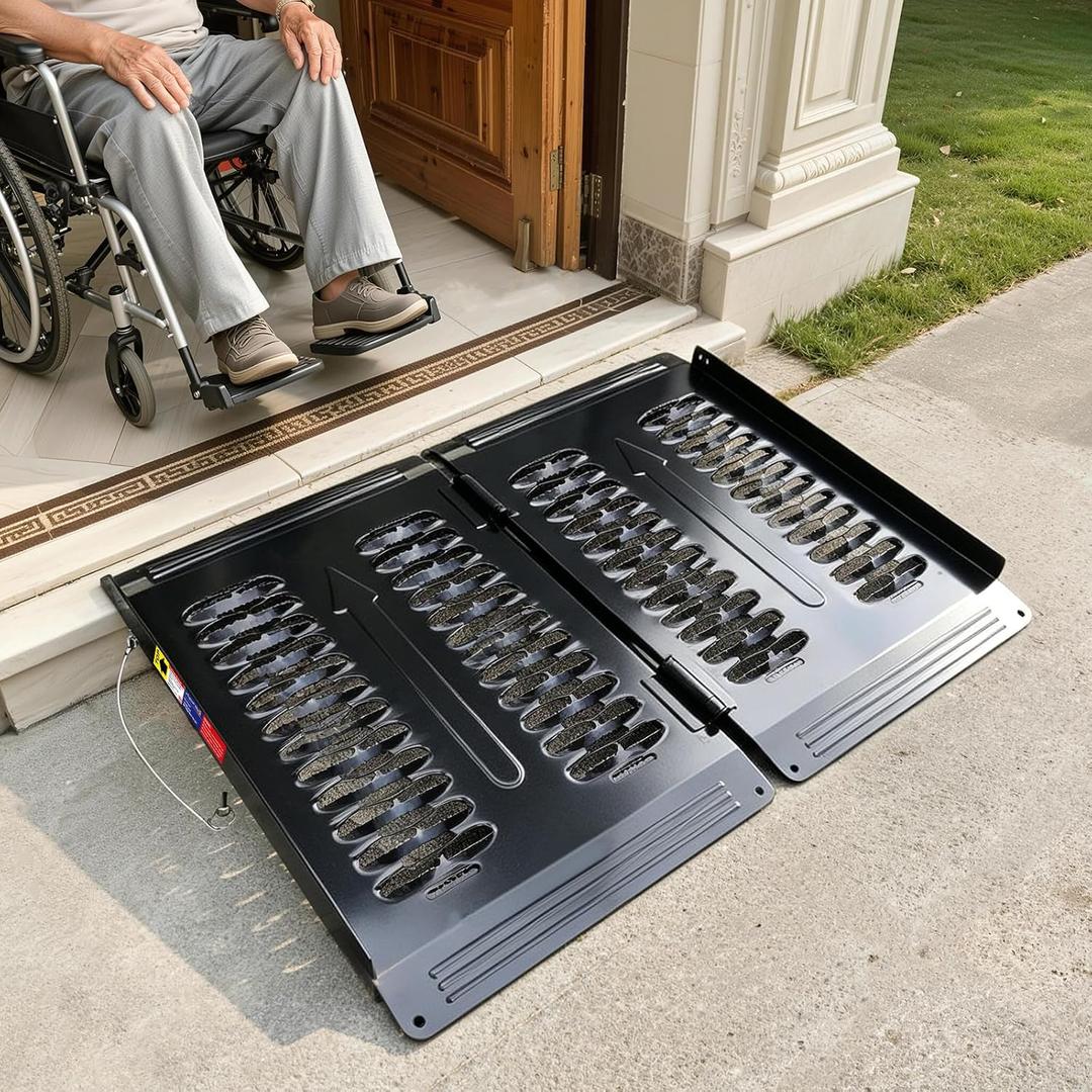 Portable Wheelchair Ramp 3FT, Non-Slip Folding Ramp 800 lbs for Home Steps