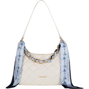 ICOLRAE Quilted Shoulder Bag for Women Faux Leather Cute Hobo Handbags with Zipper Mini Clutch Purse Trendy Y2K