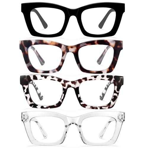 CCVOO Stylish Reading Glasses for Women, Stylish Eyeglasses, Blue Light Readers, Cheaters
