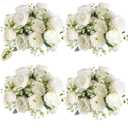 ASTRYAS 8 Packs Peonies Artificial Flowers, White Artificial Peonies, Silk Peonies Flowers Fake Peonies Artificial Flowers Peonies Bouquet for Centerpiece Table Wedding Party Home Decor 8pcs White, 8PCS