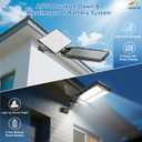 Deepn Solar Lights Outdoor, 8000W Solar Street Lights Outdoor Waterproof Dusk to Dawn LED Security Flood Light with Motion Sensor and Remote Control for Pathway, Entryway & Yard, 1 Pack