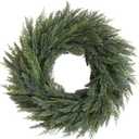 Bibelot Christmas Wreaths for Front Door, 24 Inch Realistic Norfolk Pine Wreath, Green Real Touch Winter Decor for Indoor Outdoor Home Wall Window All Seasons