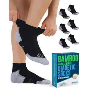 Doctor's Select® Bamboo Viscose Diabetic Socks for Men & Women - 6 Pairs