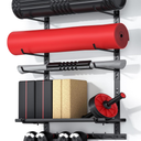 Home Gym Storage Shelf Only, Adjustable Gym Equipment Organizer Wall Mounted with Shelf for Home Training Accessories