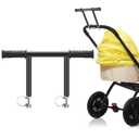 Stroller Handle Extender Universal Stroller Handlebars Extender Metal Extension Bar Stroll in Comfort Extension Armrest for Trolley Pram Baby