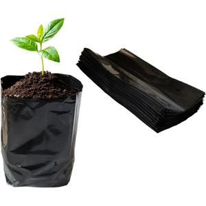 gardtree 8 x 10 100PCS Thicken Plastic Plant Nursery Bags Nursery Grow Bags for Fruit Trees,PE Seedling Pots Seed Starter Pouch Ideal for Flower, Starting Saplings, Plant Grow Container (Black)
