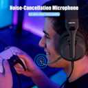 WIRWTRU S30 Gaming Headset with Microphone,198g Lightweight Design, Wired Gaming Headphones for Xbox, Xbox Series X|S, PS5, PS4, Switch, PC, Noise Cancelling Mic, Soft Earmuffs (Black)