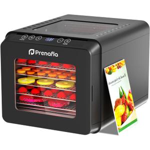 Food Dehydrator for Jerky, 5.5 ft Large Drying Space, 6 Stainless Steel Trays Dehydrator Machine, 72H Timer, 158F Temperature Control Fruit Dehydrator for Herbs, Meat, and Yogurt