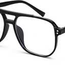FEISEDY Blue Light Blocking Glasses Fake Nerd Clear Square Computer Lightweight Pilot Glasses Frame Oversized B2866