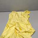 Realtix Elegant Satin Off The Shoulder Ruched Backless Maxi Dress for Women Strapless Tube Sleeveless Fitted Bridesmaid Dresses Yellow, M