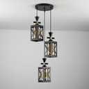 3-Lights Semi Flush Mount Ceiling Light Fixture, Farmhouse Light Fixtures, Ceiling Light Decor for Kitchen, Foyer, Entryway, Matte Black