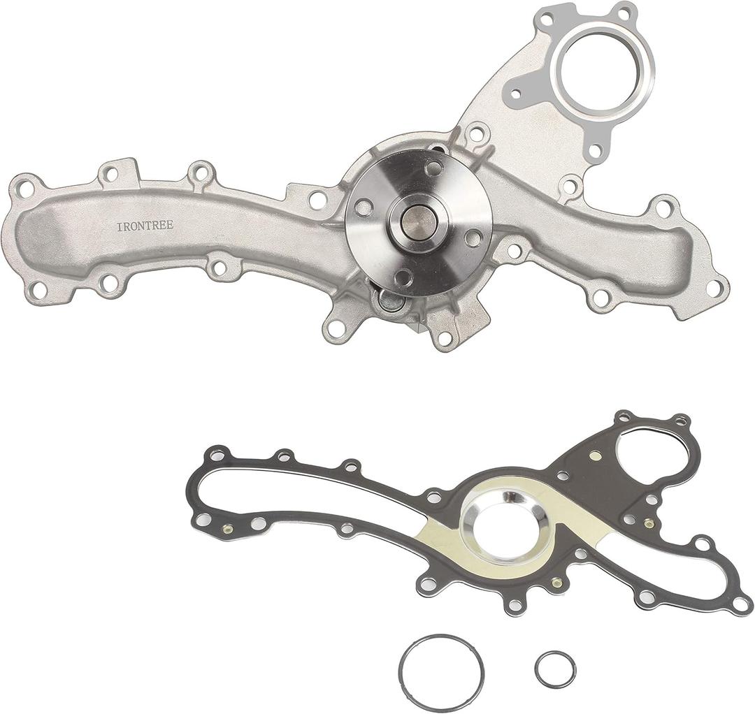IRONTREE AW6047 Professional Water Pump Kit with Gasket Compatible with 2005-2018 Toyota Avalon Camry Highlander Venza RAV4 Sienna, 2007-2018 Lexus ES350 RX350 RX450H, 3.5L V6 Engine, OE Replacement