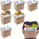 6 Pack Insulated Shipping Boxes with Aluminum Foil Insulated Bagfor Shipping Frozen Food Cold Shipping Boxes Large Foil Cooler Carton Moving Kits for Mailing Packing (with Insulated Bag)