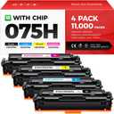 075H Toner Cartridge Set 4-Pack High Yield with Chip Compatible Replacement for Canon 075 075H for Canon Color imageCLASS MF662Cdw MF663Cdw MF665Cdw LBP646Cdw LBP647Cdw LBP640 MF660 Printer Ink Black