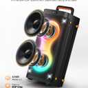 Karaoke Machine, Bluetooth Party Speaker with 2 Wireless Rechargeable Mics
Portable PA System with Lights, Outdoor Speaker, Peak 100W, 12H playtime, USB AUX TWS FM TF Card for Home Party, Camping