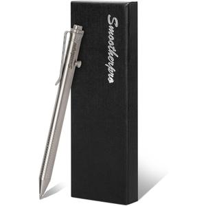 SMOOTHERPRO Bolt Action Pen, Stainless Steel Ballpoint Pen Compatible with Pilot G2 Refill, EDC Pen for Writing, Left-Handed Friendly, Natural (TC142NA)