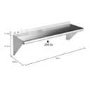 ROCKPOINT Stainless Steel Shelf 10 x 36 Inches 240lb, NSF Metal Commercial Shelves Wall Mount Floating Shelving with Backsplash for Restaurant, Kitchen, Home and Hotel, Silver